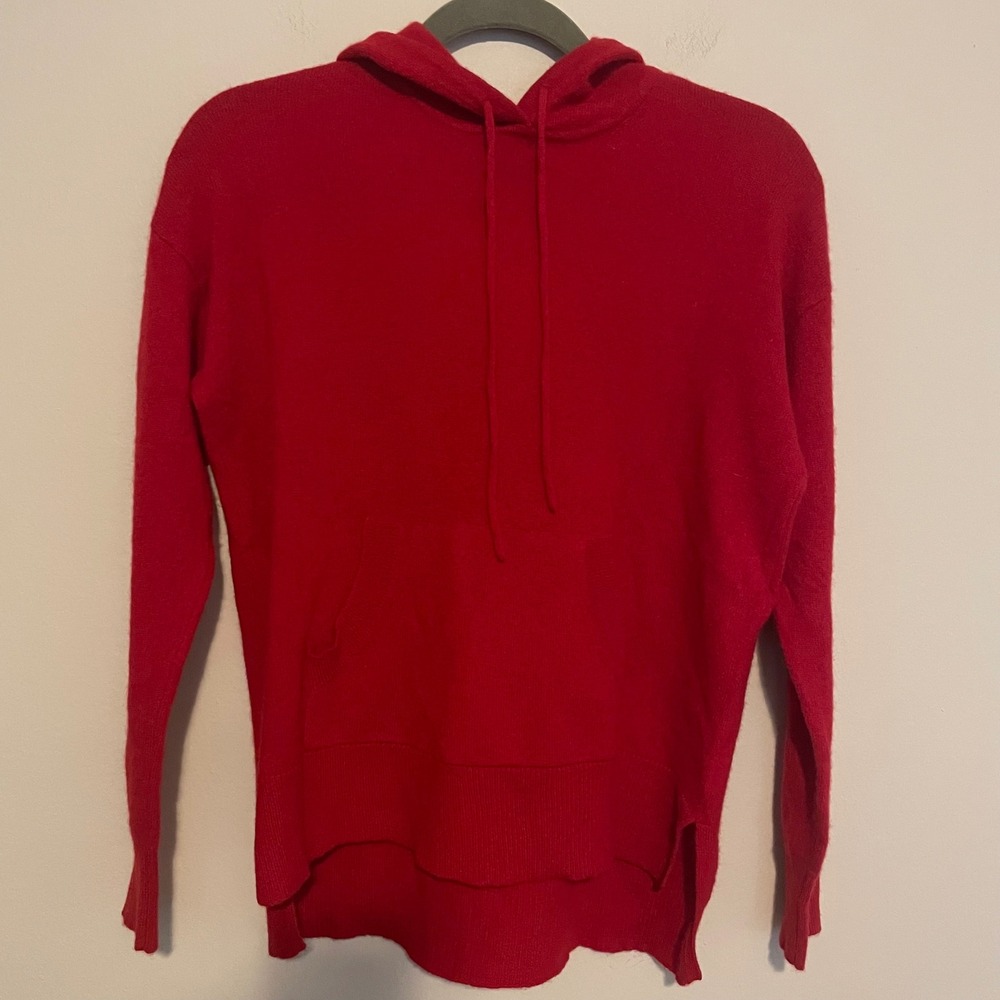 Charter Club Cashmere sweater hooded red‎ S Classic minimalist transitional
